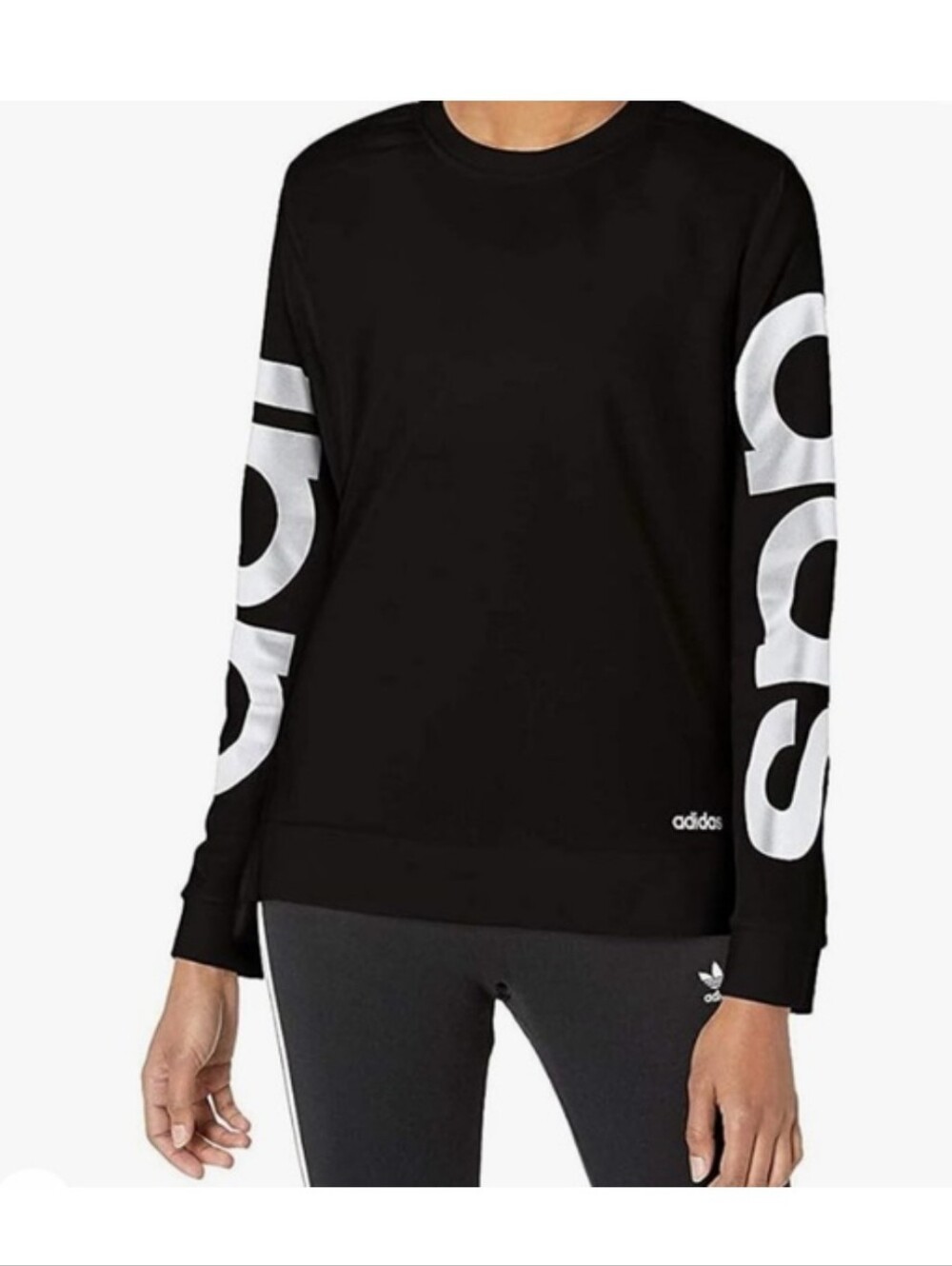 adidas Black Crewneck and Joggers Set with White Logo